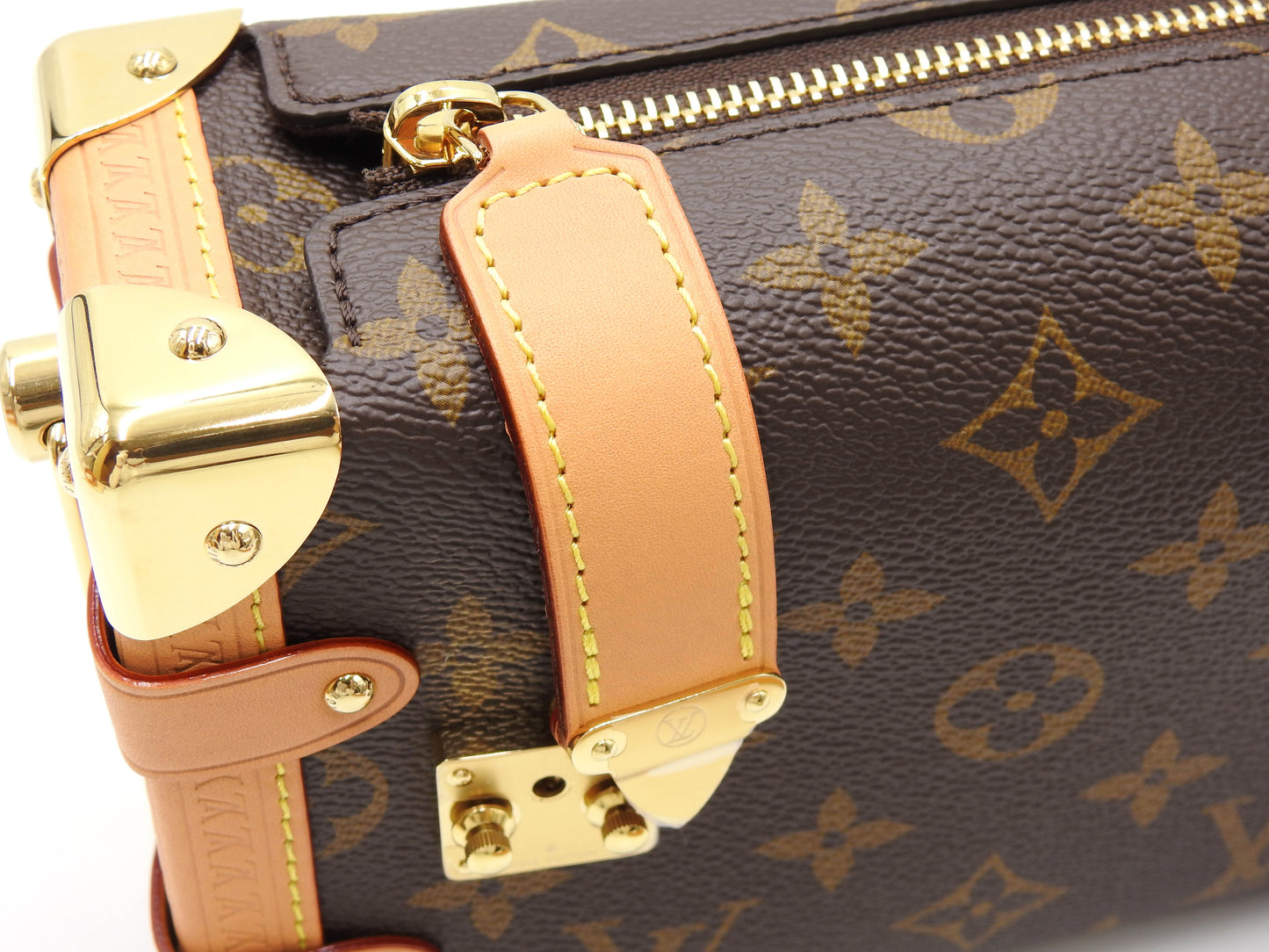 LOUIS VUITTON Monogram Side Trunk PM 2way Shoulder Hand Bag Leather M46815