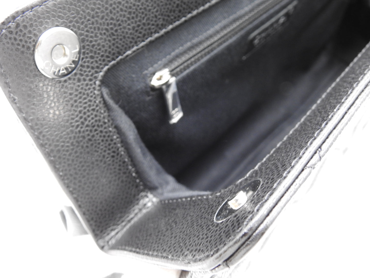 CHANEL Timeless Matelasse CC Clutch Bag Second Bag Caviarskin Black