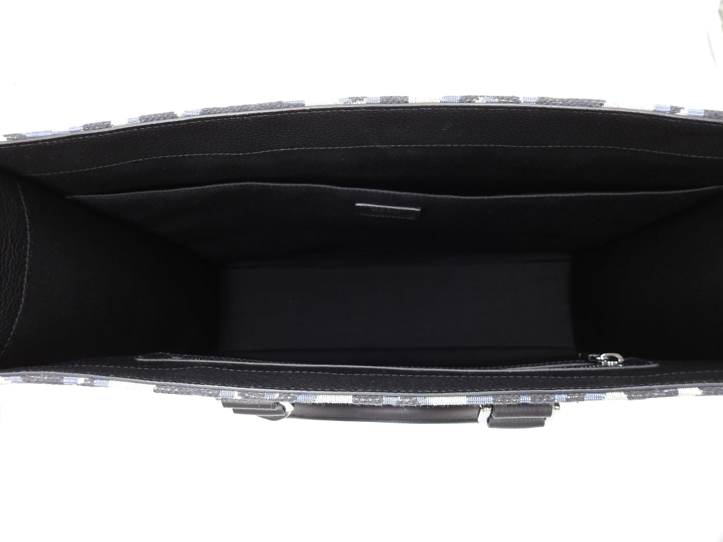 Christian Dior Oblique East Wast Tote Bag Maxi Jacquard Canvas Navy Black