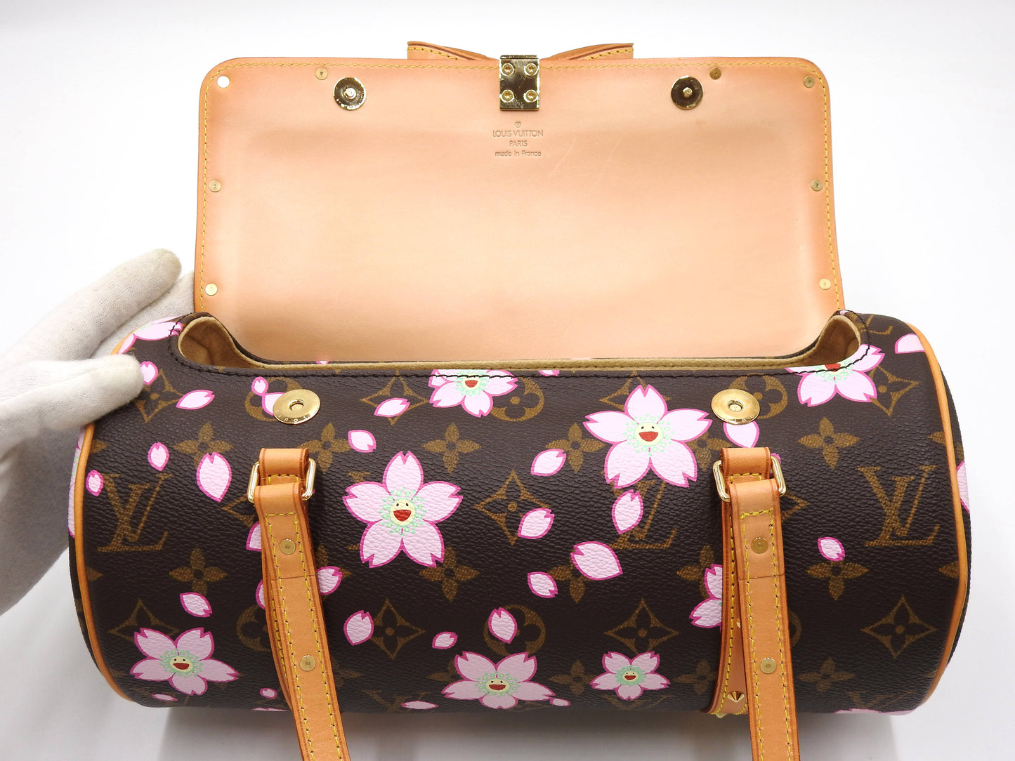 LOUIS VUITTON Papillon Shoulder Hand Bag Monogram Cherry Blossom M92009