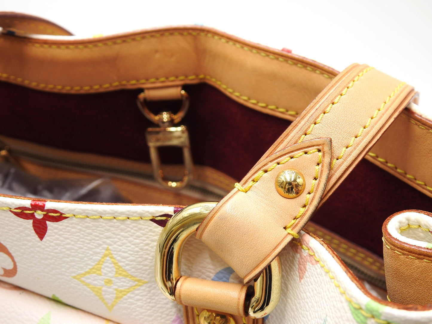 LOUIS VUITTON Aurelia MM Shoulder Tote Bag Multicolor Bron White M40094
