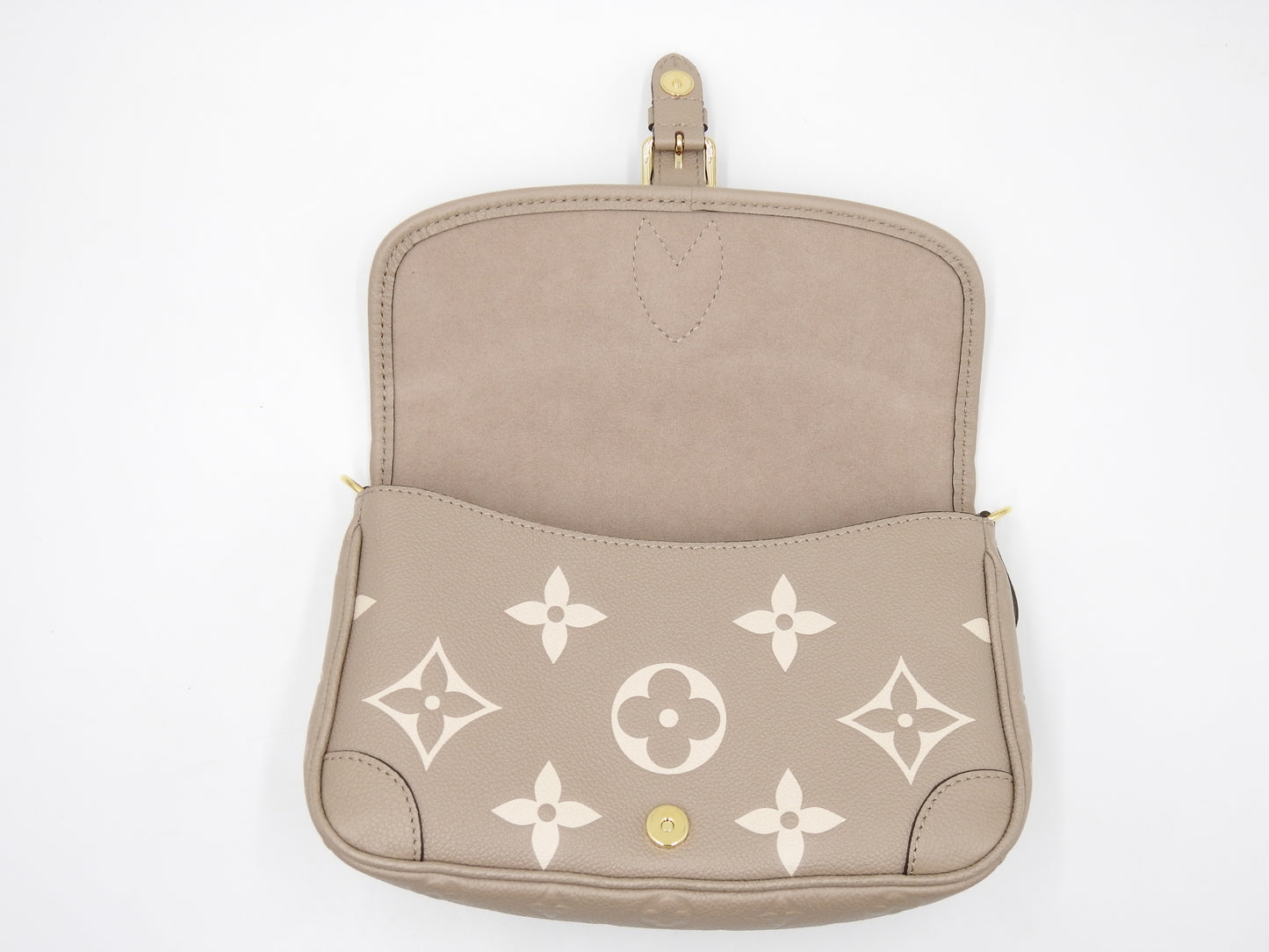 LOUIS VUITTON Monogram Empreinte Diane Shoulder Bag Dove Cream M46583