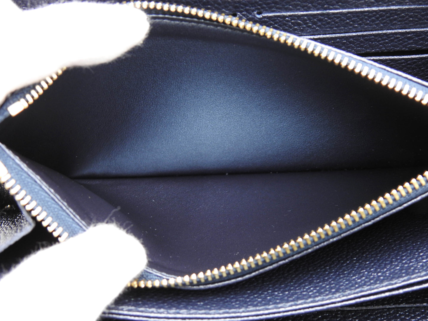 LOUIS VUITTON Monogram Empreinte Zippy Long Wallet Leather Navy M82838