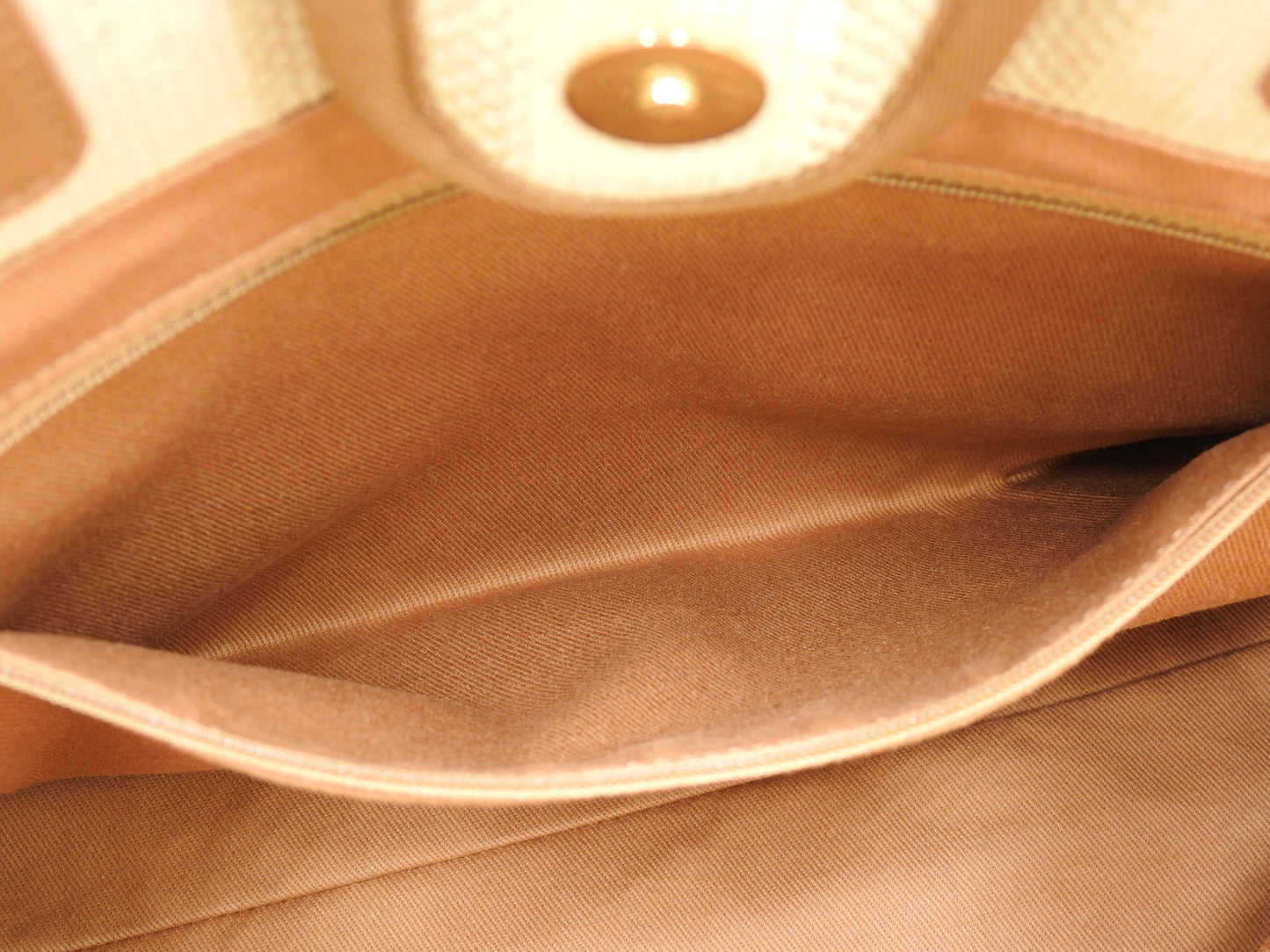 CHANEL Deauville MM Chain Tote Shoulder Bag Straw Canvas Beige Brown A67001