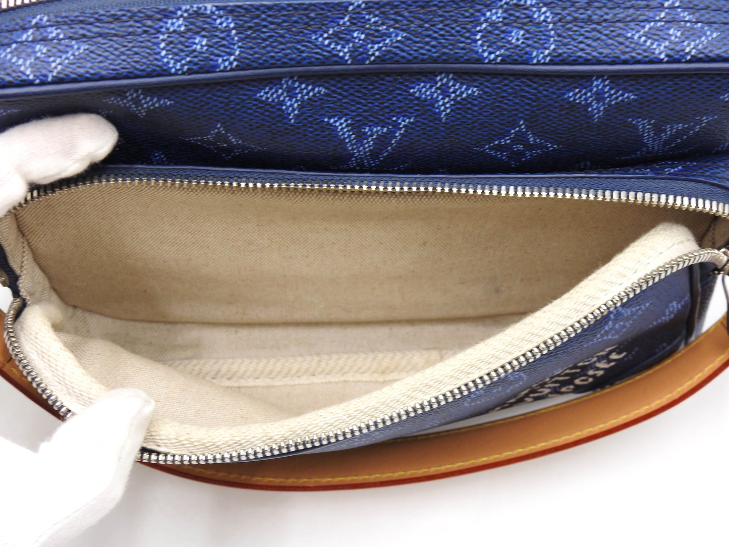 LOUIS VUITTON Monogram Heritage Nile Crossbody Shoulder Bag Blue M26823