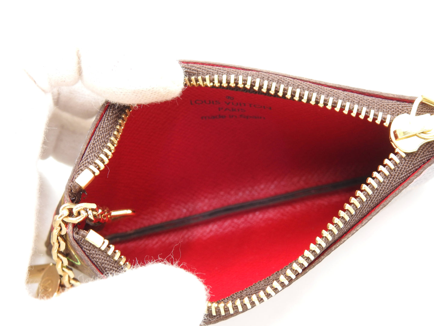 LOUIS VUITTON Monogram Cherry Pochette Cles Key Pouch Coin Purse M95042