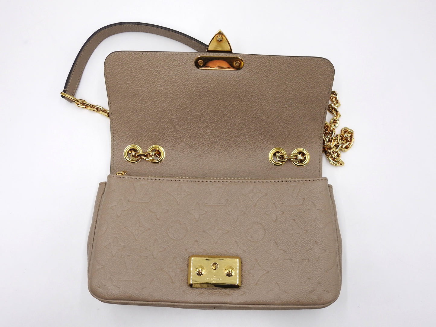 LOUIS VUITTON Monogram Empreinte Marceau Chain Shoulder Bag Dune M46199