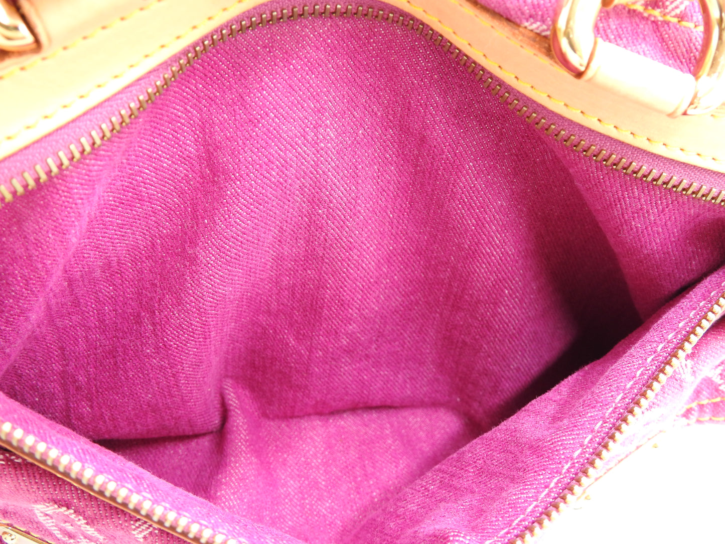 LOUIS VUITTON Monogram Denim Neo Speedy Boston Hand Bag Pink M95214