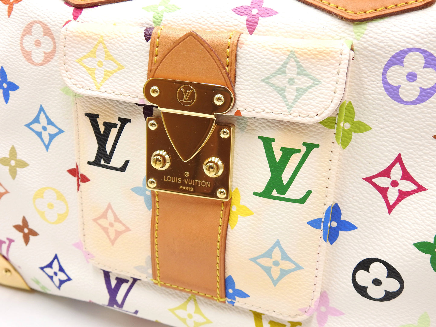 LOUIS VUITTON Speedy 30 Boston Hand Bag Multicolor Bron White M92643