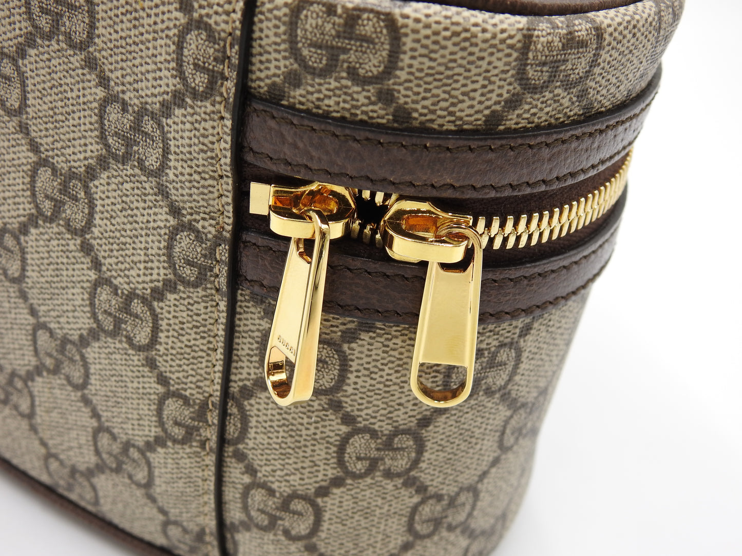 GUCCI GG Supreme Ophidia Web Vanity Bag Cosmetic Pouch Beige Brown 627463