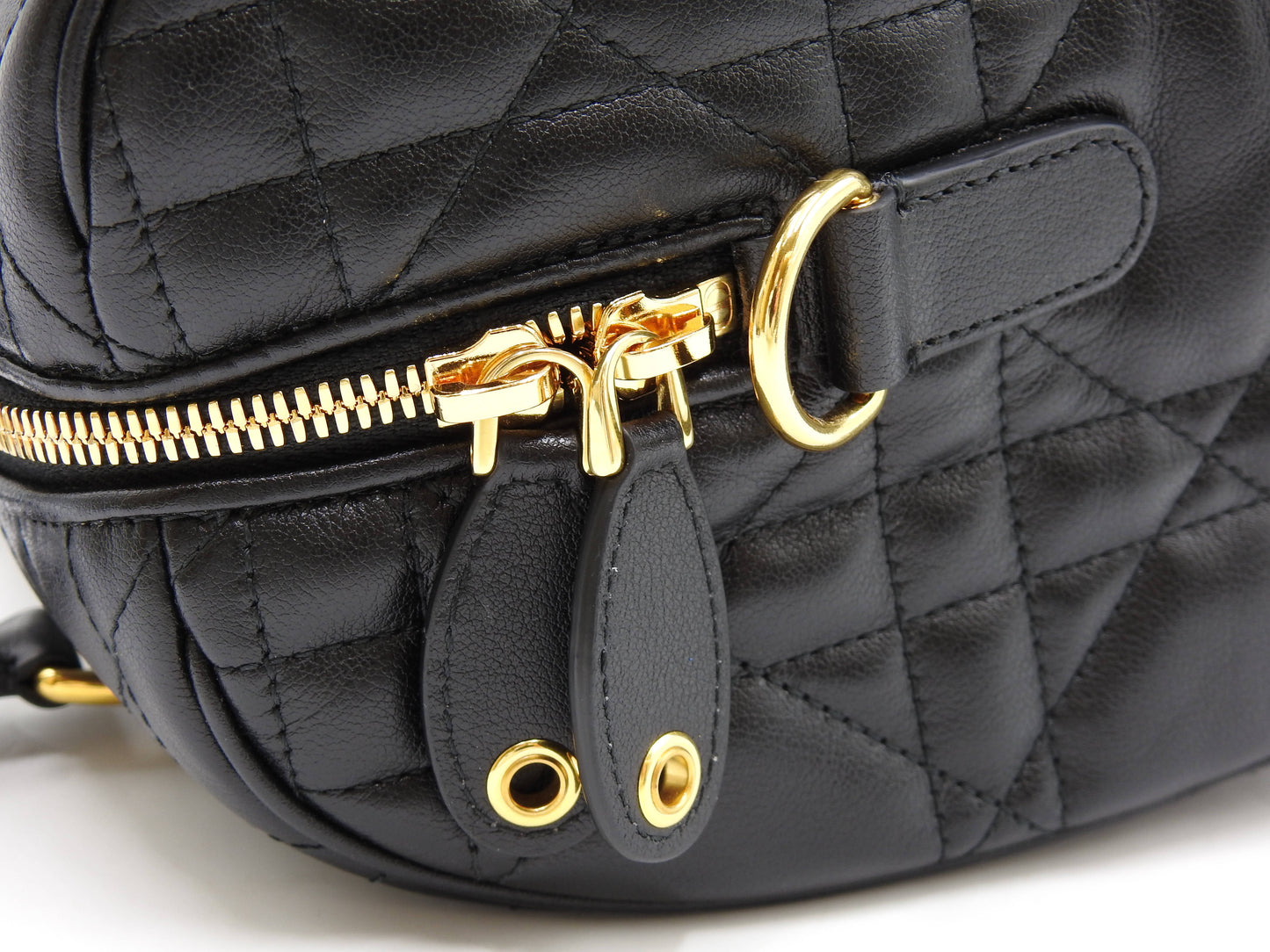 Christian Dior Canage Grove 25 Shoulder Hand Bag Lambskin Black M1365UBOL