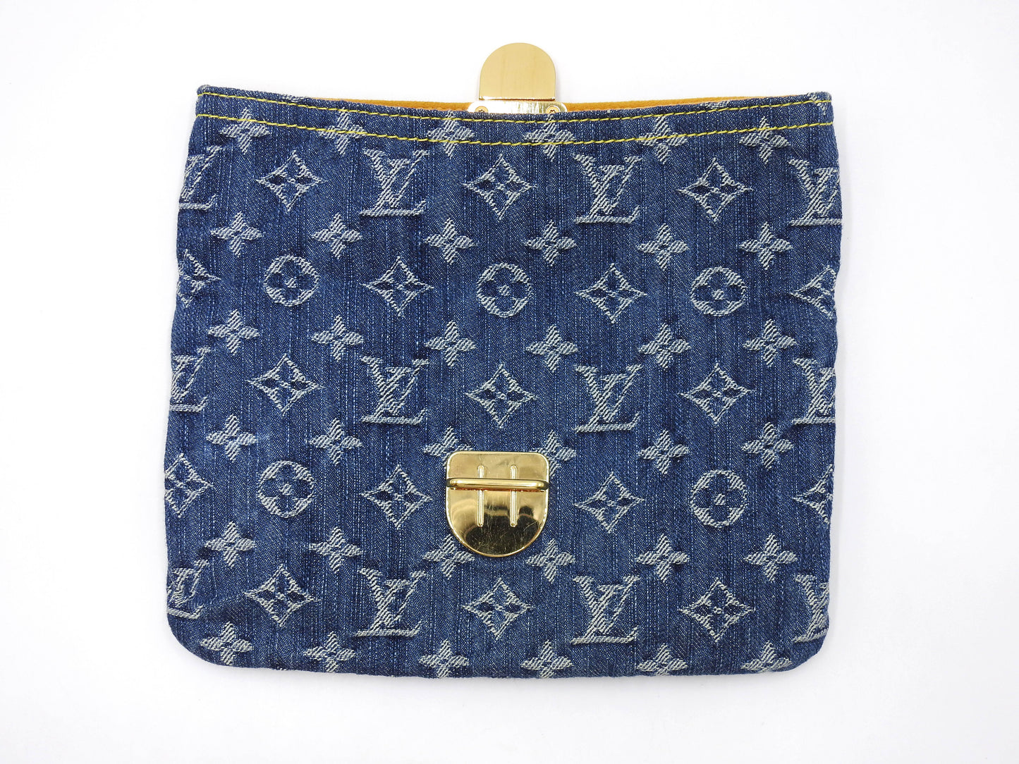 LOUIS VUITTON Monogram Denim Pochette Pratt Clutch Second Bag M95007