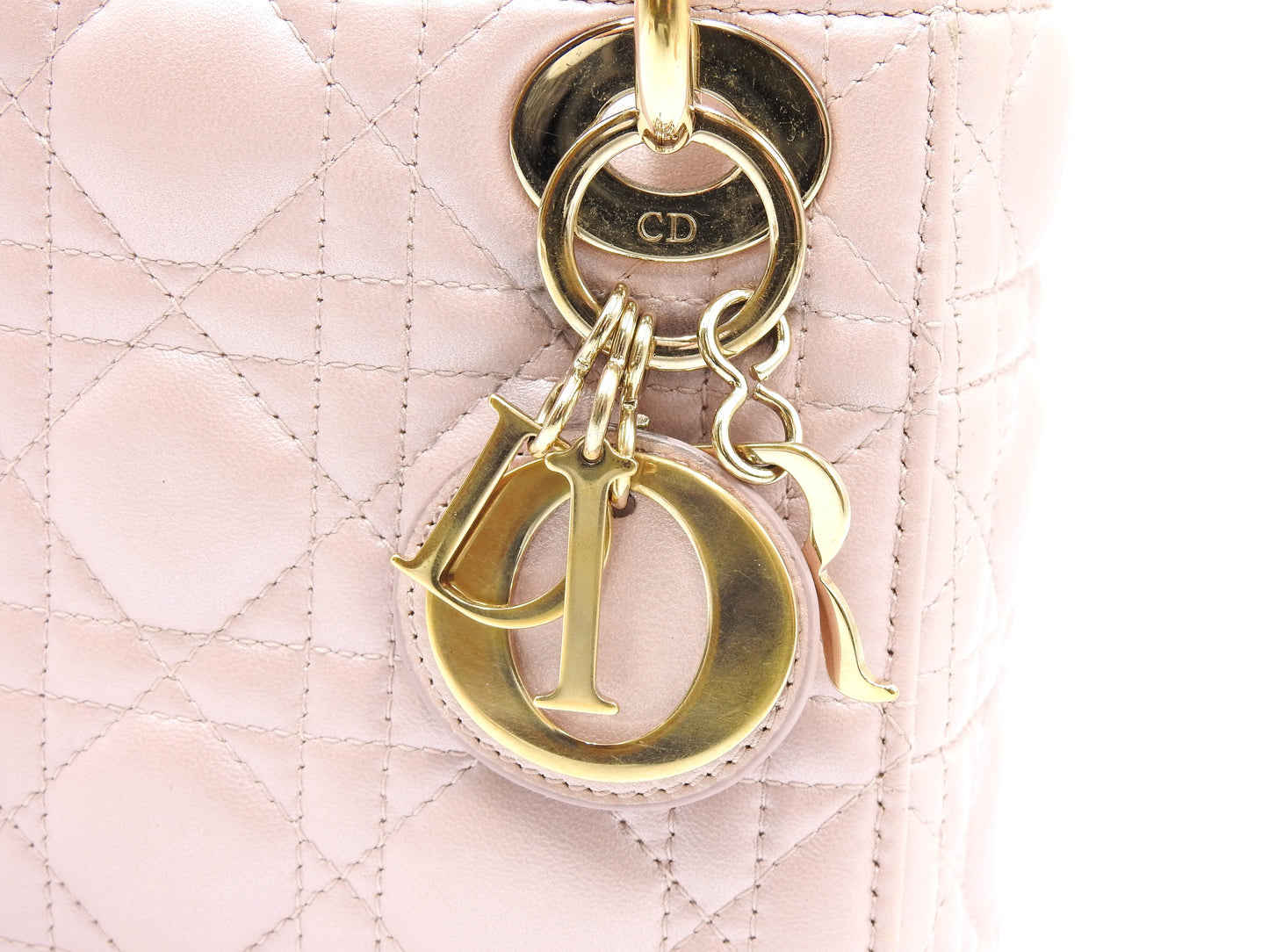 Christian Dior Lady Dior Mini Cannage Hand Shoulder Bag Lambskin Pink M0505