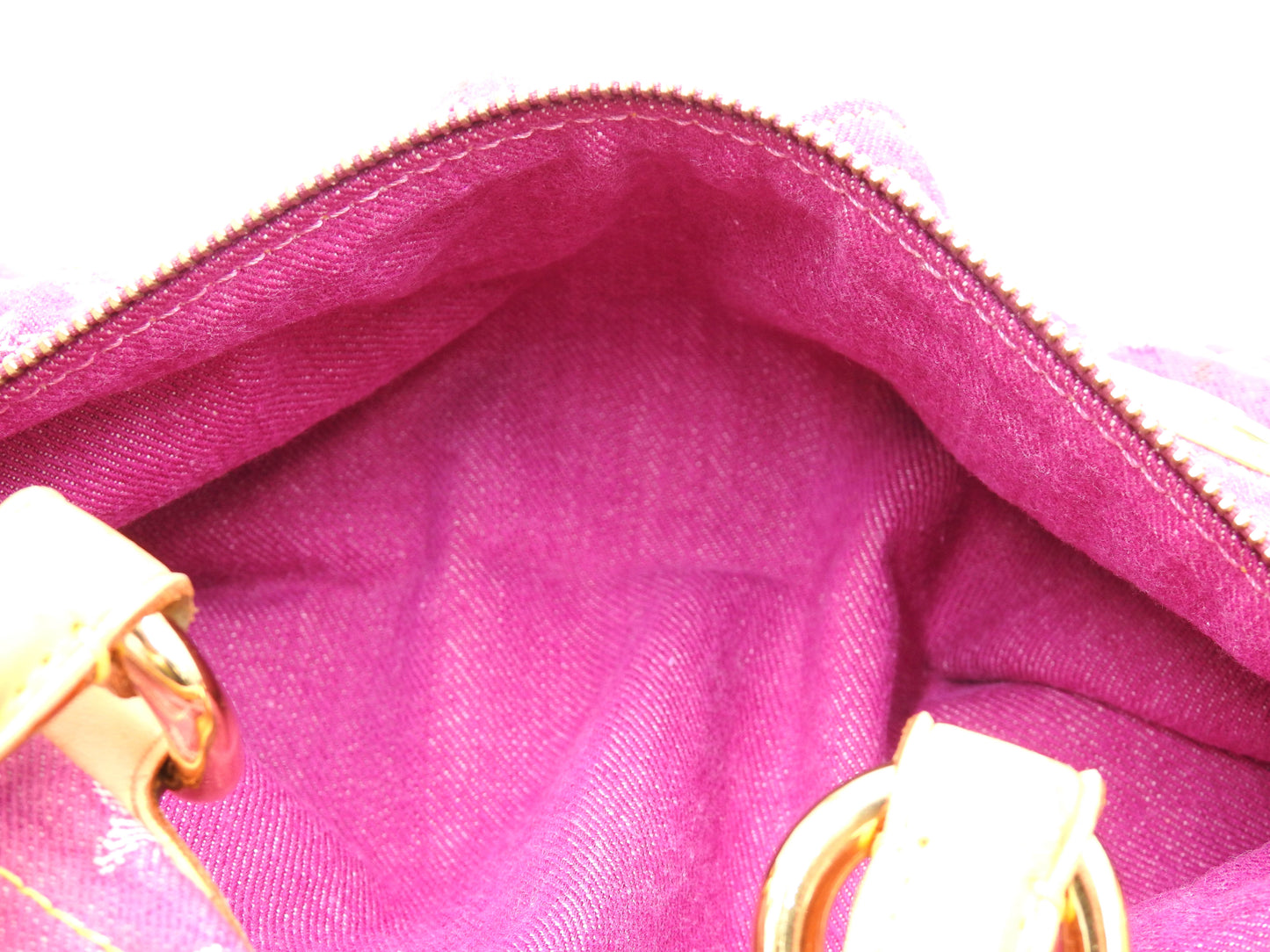 LOUIS VUITTON Monogram Denim Neo Speedy Hand Bag Boston Bag Pink M95214