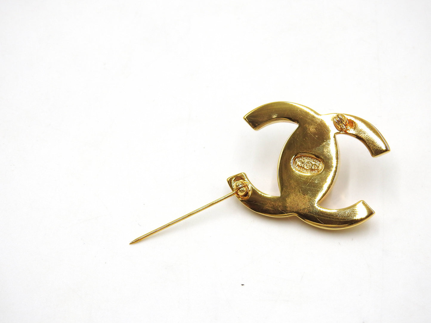 Chanel CC Turnlock Motif Brooch GP Gold Plated 96P