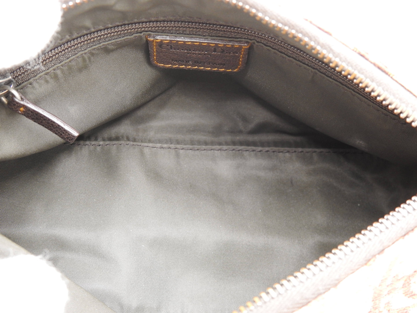 Christian Dior Trotter Flight Crossbody Shoulder Bag Canvas Leather Brown