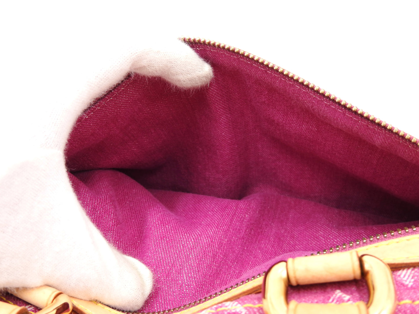 LOUIS VUITTON Monogram Denim Neo Speedy Boston Hand Bag Pink M95214