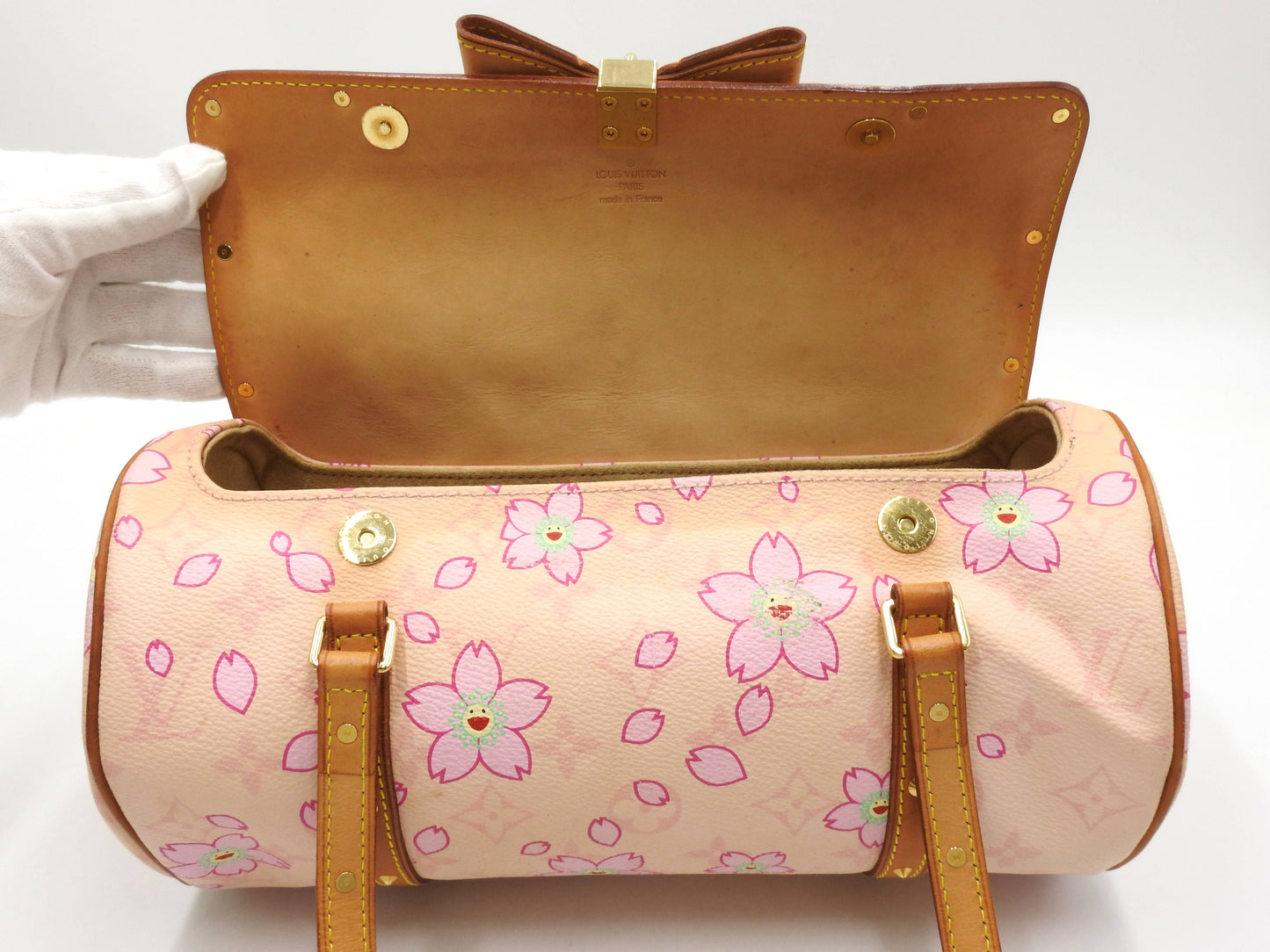 LOUIS VUITTON Papillon Shoulder Hand Bag Monogram Cherry Blossom M92010