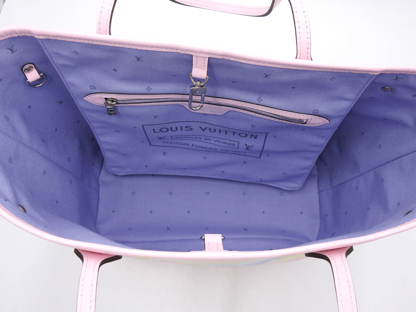 LOUIS VUITTON Monogram Escale Neverfull MM Shoulder Bag Pastel Pink M45270