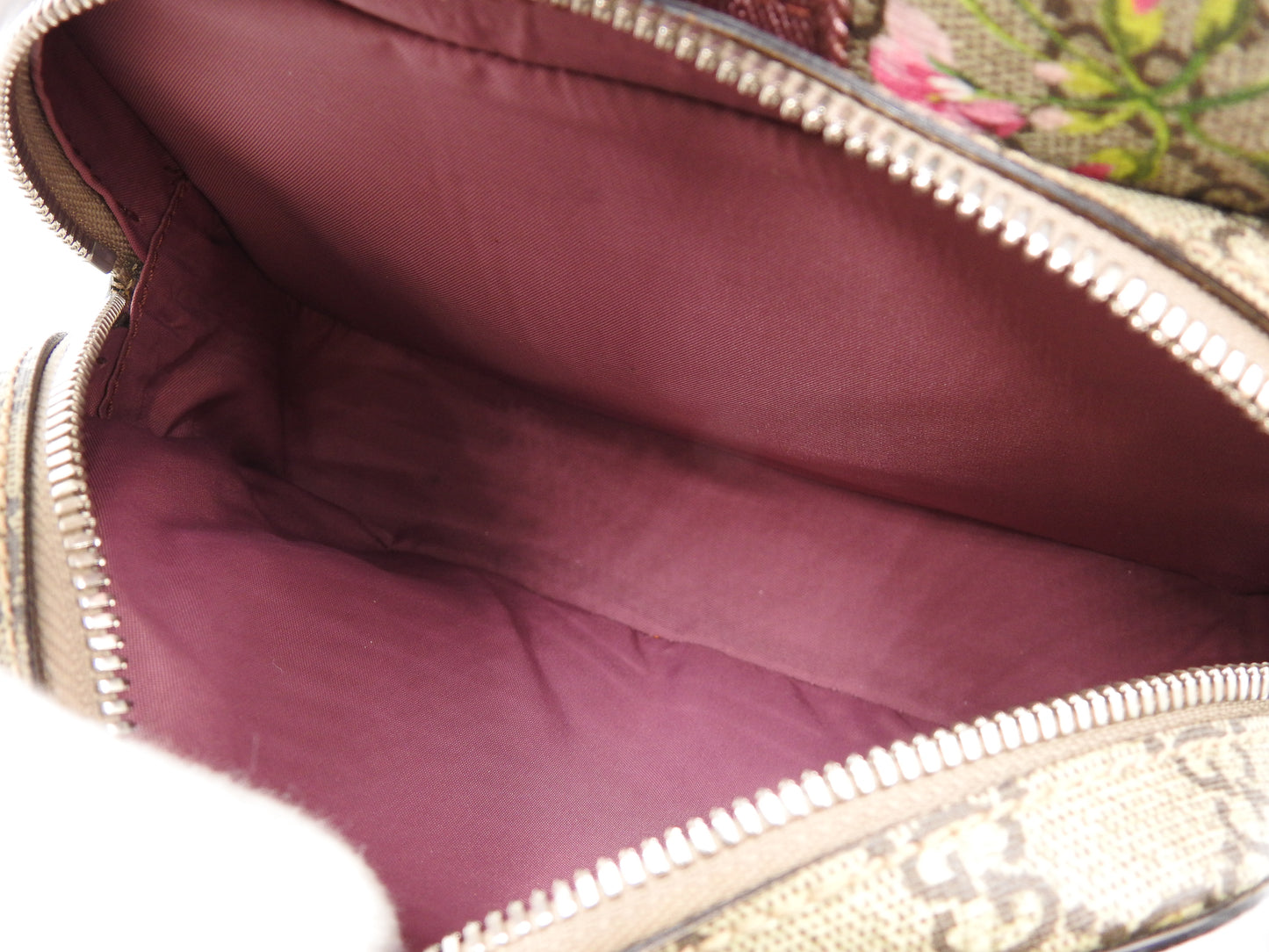 GUCCI GG Blooms Supreme Backpack Bag PVC Leather Pink Beige Red 410544