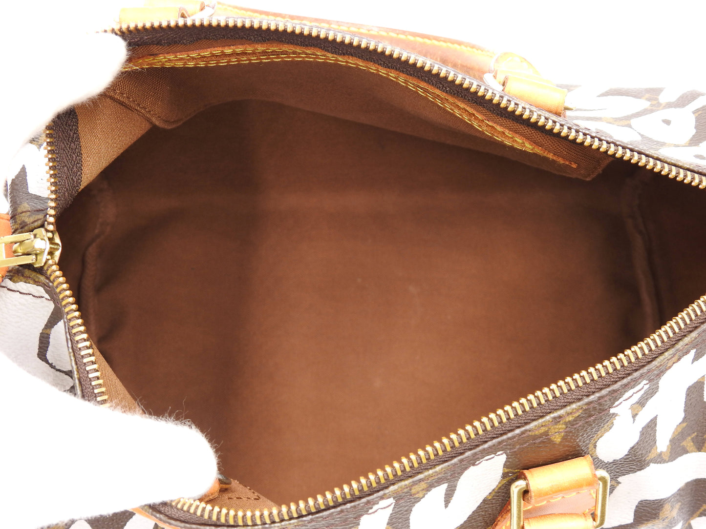 LOUIS VUITTON Monogram Graffiti Speedy 30 Hand Bag Boston Bag White M92195