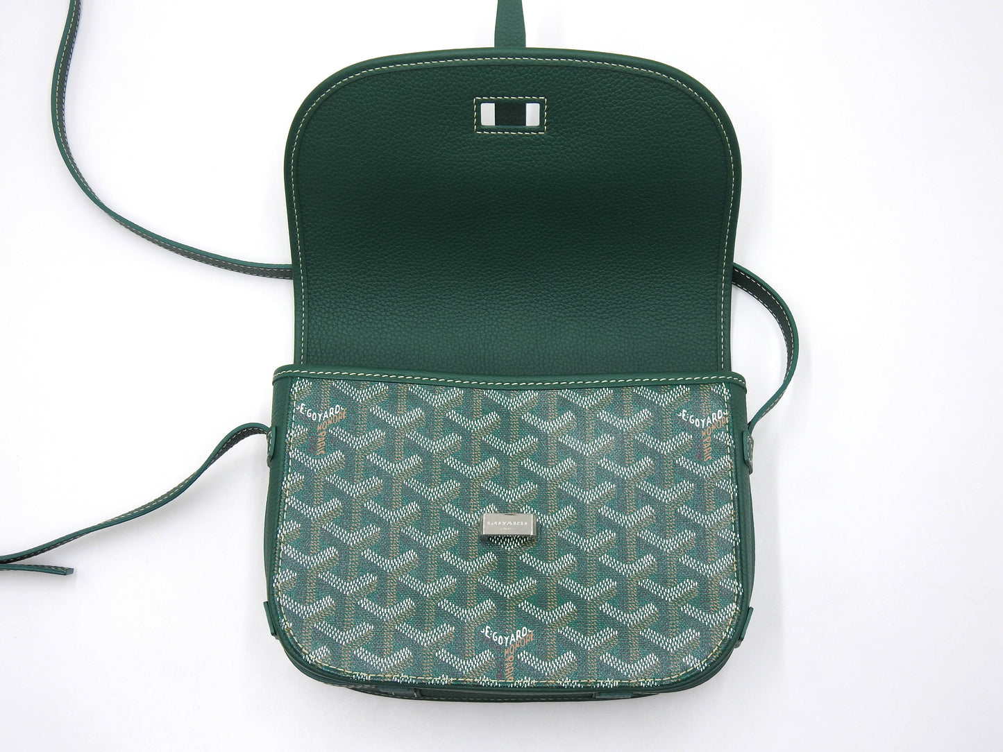 GOYARD Belvedere PM Shoulder Bag PVC Canvas Leather Green