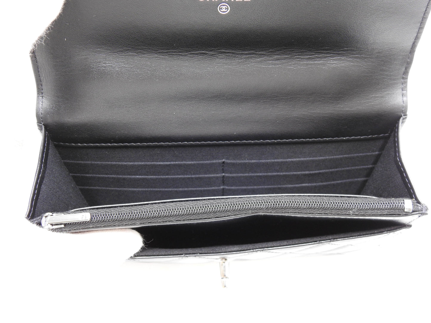 CHANEL CC Matelasse Wallet On Chain Shoulder Bag Crumple Calfskin AP3645