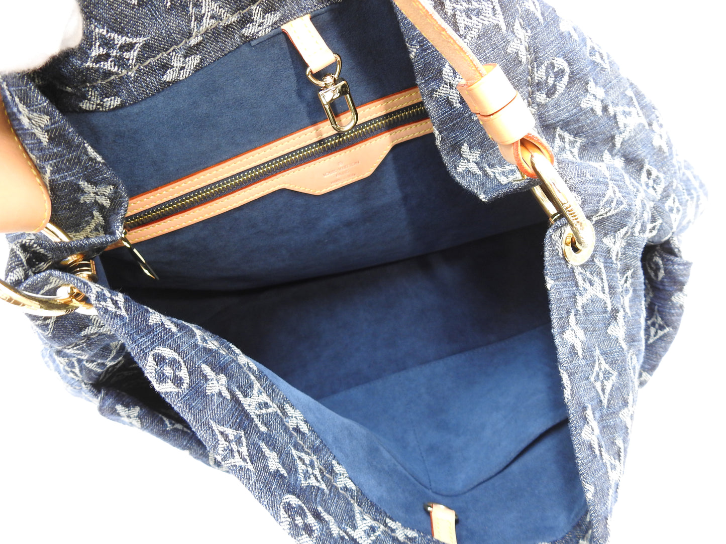 LOUIS VUITTON Daily GM Monogram Denim Shoulder Bag Blue M40493