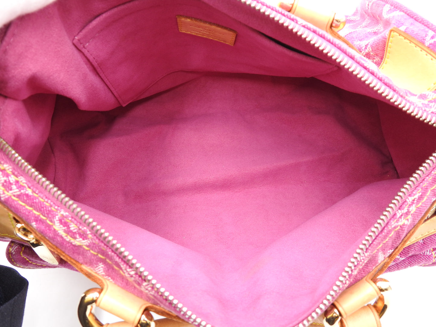 LOUIS VUITTON Monogram Denim Neo Speedy Boston Hand Bag Pink M95214