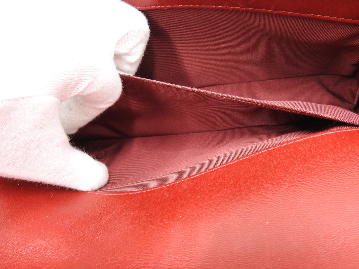 CHANEL CC Matelasse Boy Flap Clutch Second Bag Lambskin Leather Red