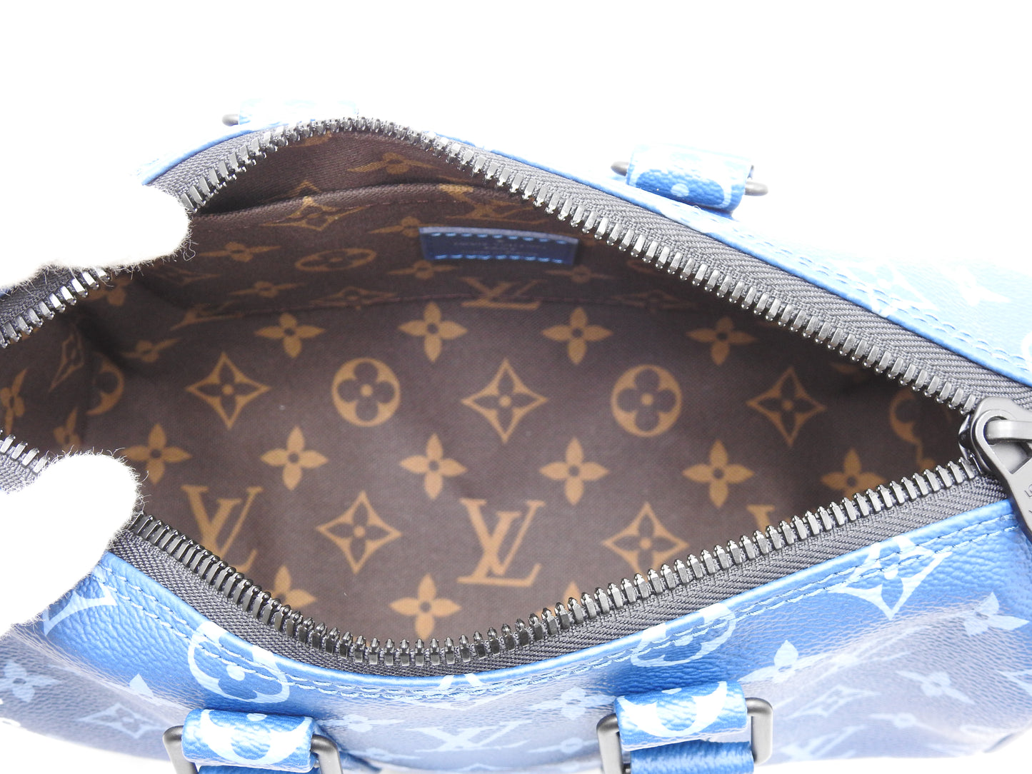 LOUIS VUITTON Monogram Keepall Bandouliere 25 Shoulder Hand Bag Blue M46803