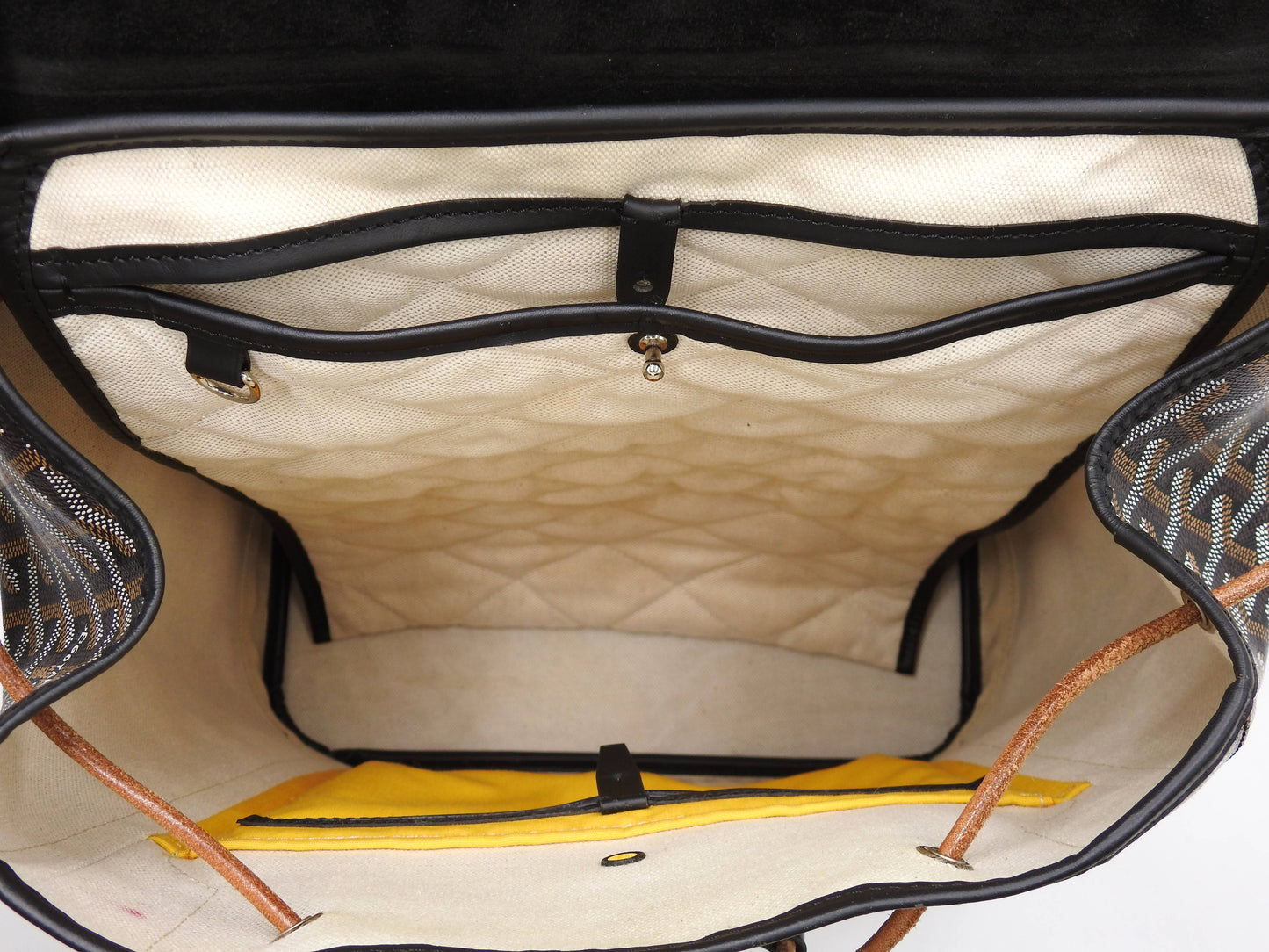 GOYARD Goyardine ALPIN Backpack Bag MM PVC Canvas Leather Black