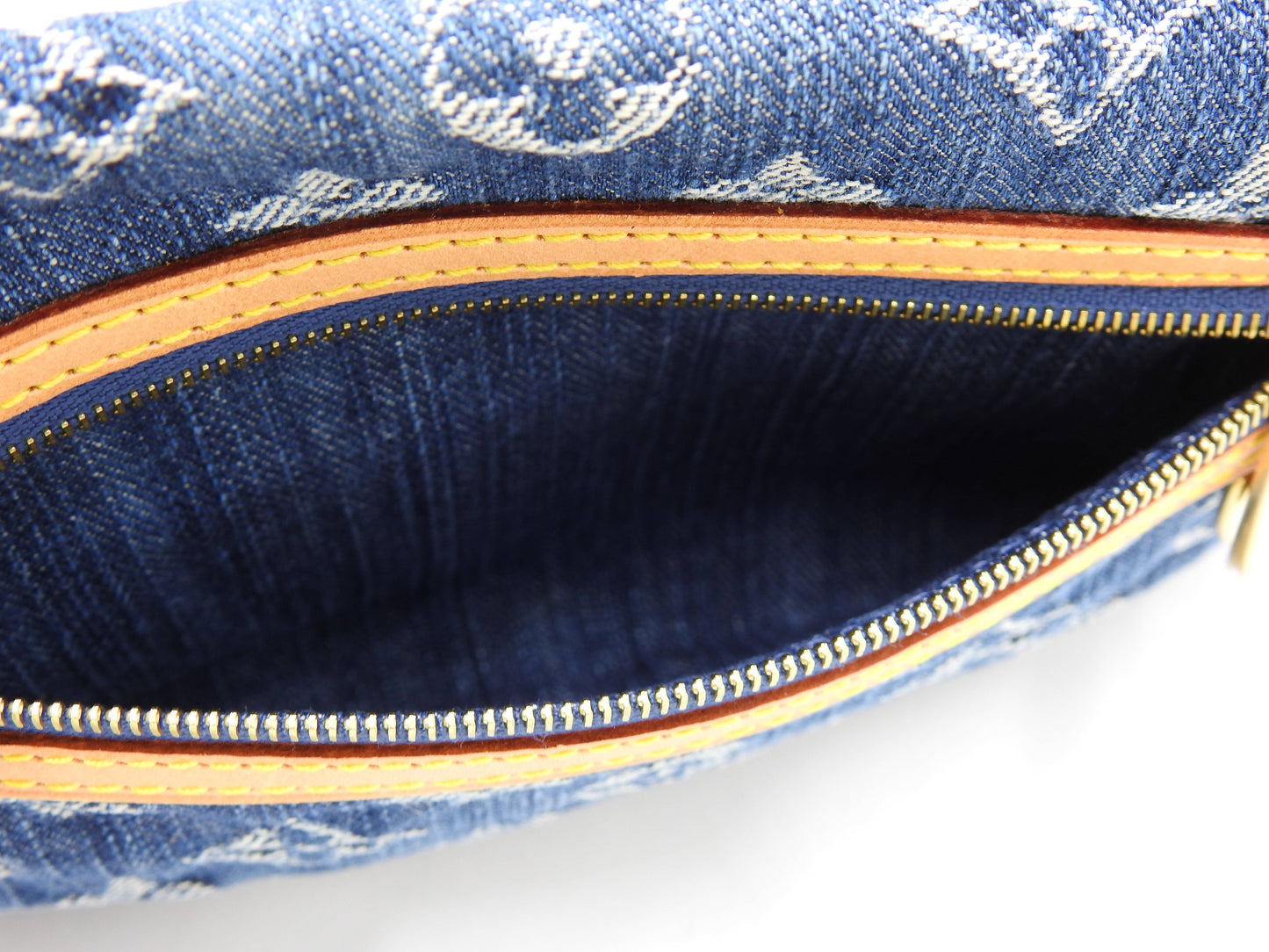 LOUIS VUITTON Monogram Denim Pochette Pratt Clutch Second Bag M95007