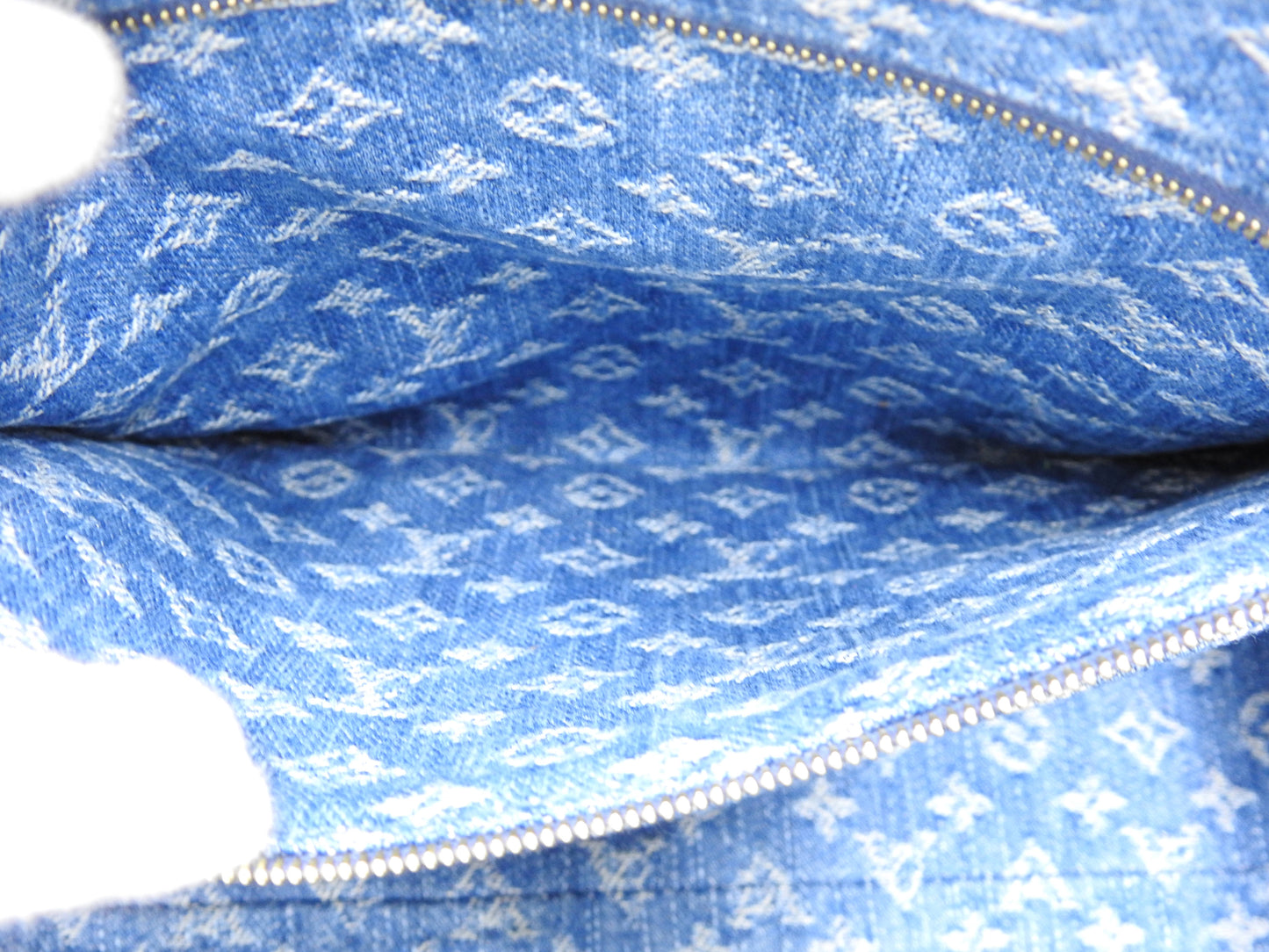 LOUIS VUITTON LV Remix Monogram Denim OnTheGo MM Shoulder Tote Bag M46871