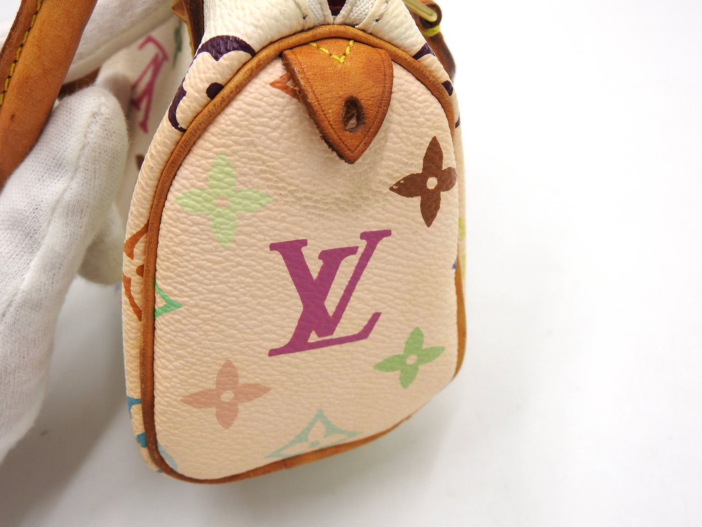 LOUIS VUITTON Monogram Mini Speedy Hand Bag Multicolor Bron White M92645