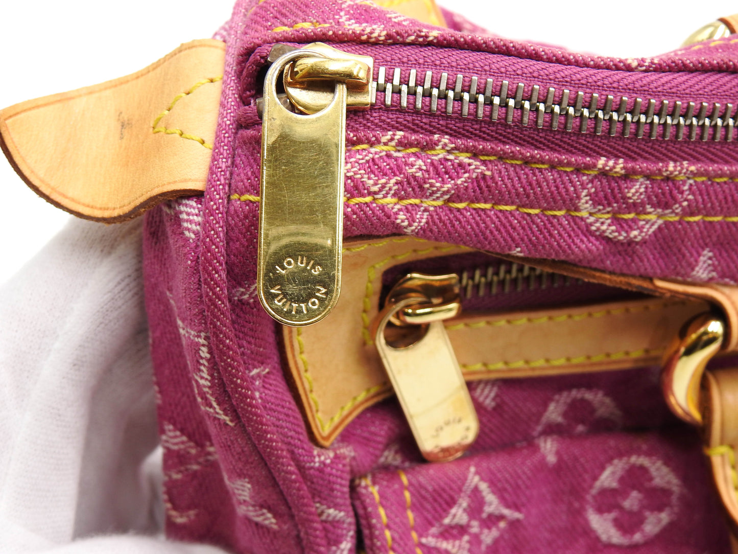 LOUIS VUITTON Monogram Denim Neo Speedy Hand Bag Boston Bag Pink M95214