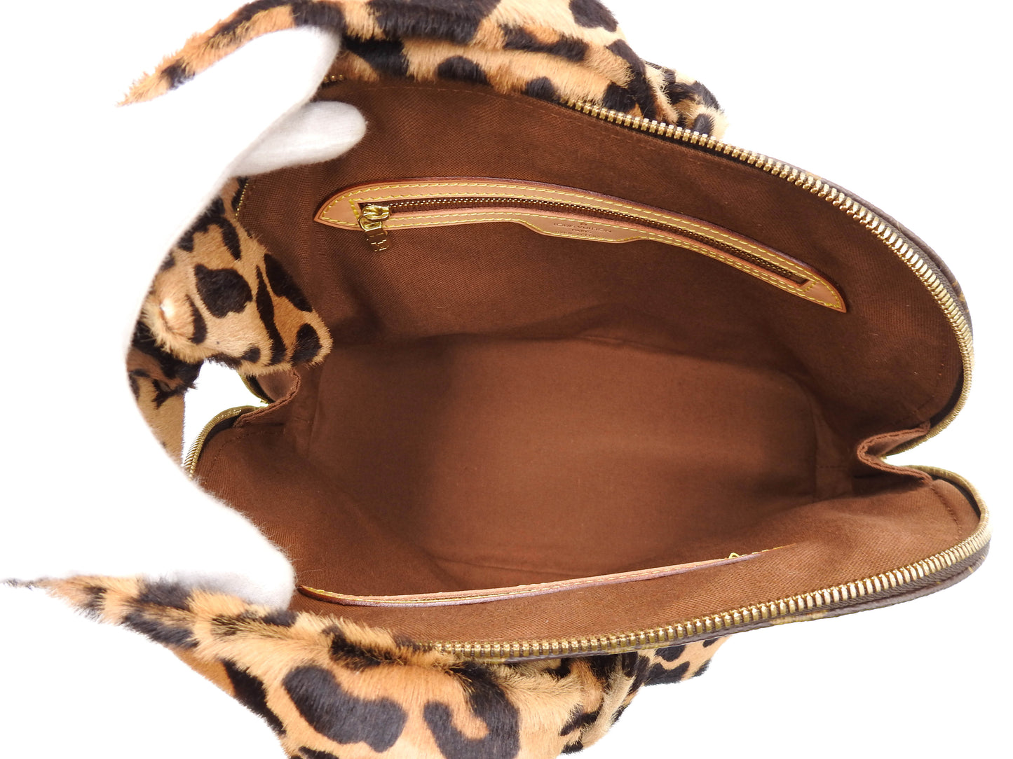 LOUIS VUITTON Alma Azzedine Alaia Monogram Leopard Shoulder Hand Bag M99032