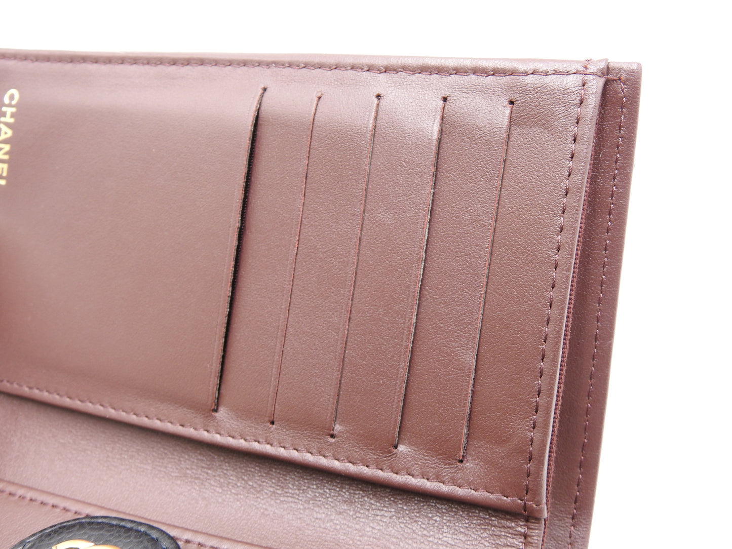 CHANEL CC Matelasse Trifold Medium Flap Compact Wallet Caviarskin Black