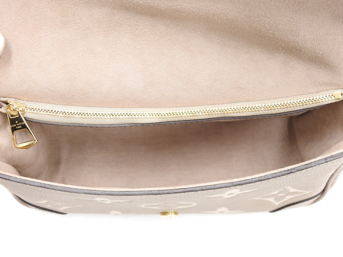 LOUIS VUITTON Monogram Empreinte Diane Shoulder Bag Dove Cream M46583