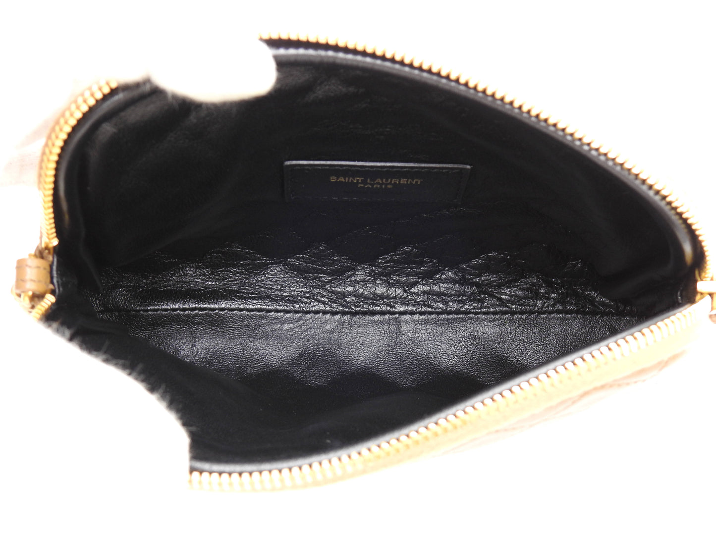 SAINT LAURENT PARIS Gaby Chain Pouch Shoulder Bag Leather Brown 733667