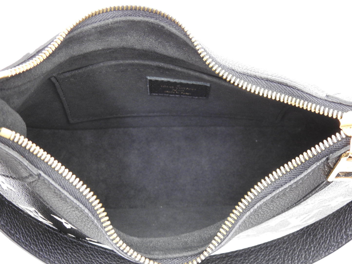 LOUIS VUITTON Monogram Empreinte Bagatelle Shoulder Hand Bag Black M46091