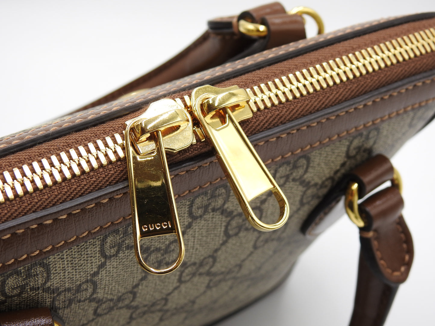 GUCCI GG Supreme Horsebit 1955 Small Top Handle Shoulder Bag PVC 621220