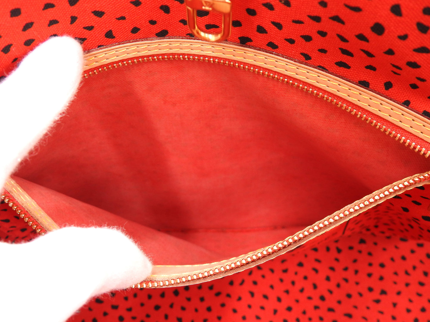 LOUIS VUITTON Monogram Wave Kusama Yayoi Neverfull MM Tote Bag Red M40686