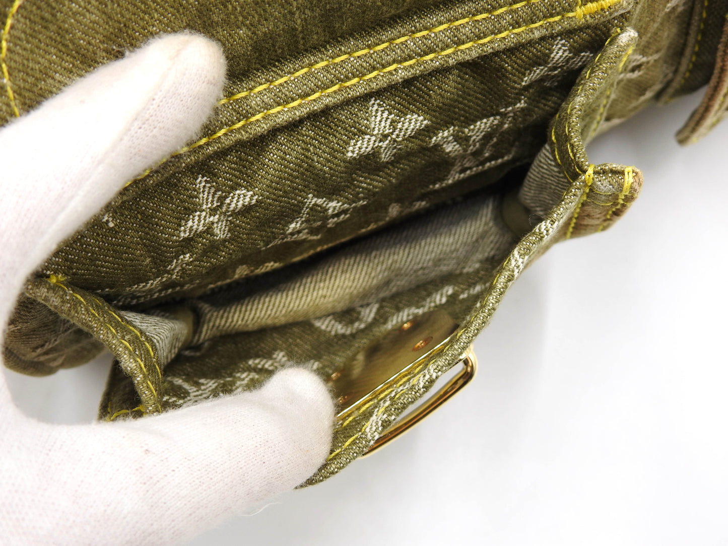 LOUIS VUITTON Monogram Denim Neo Speedy Hand Bag Boston Bag Khaki M95215