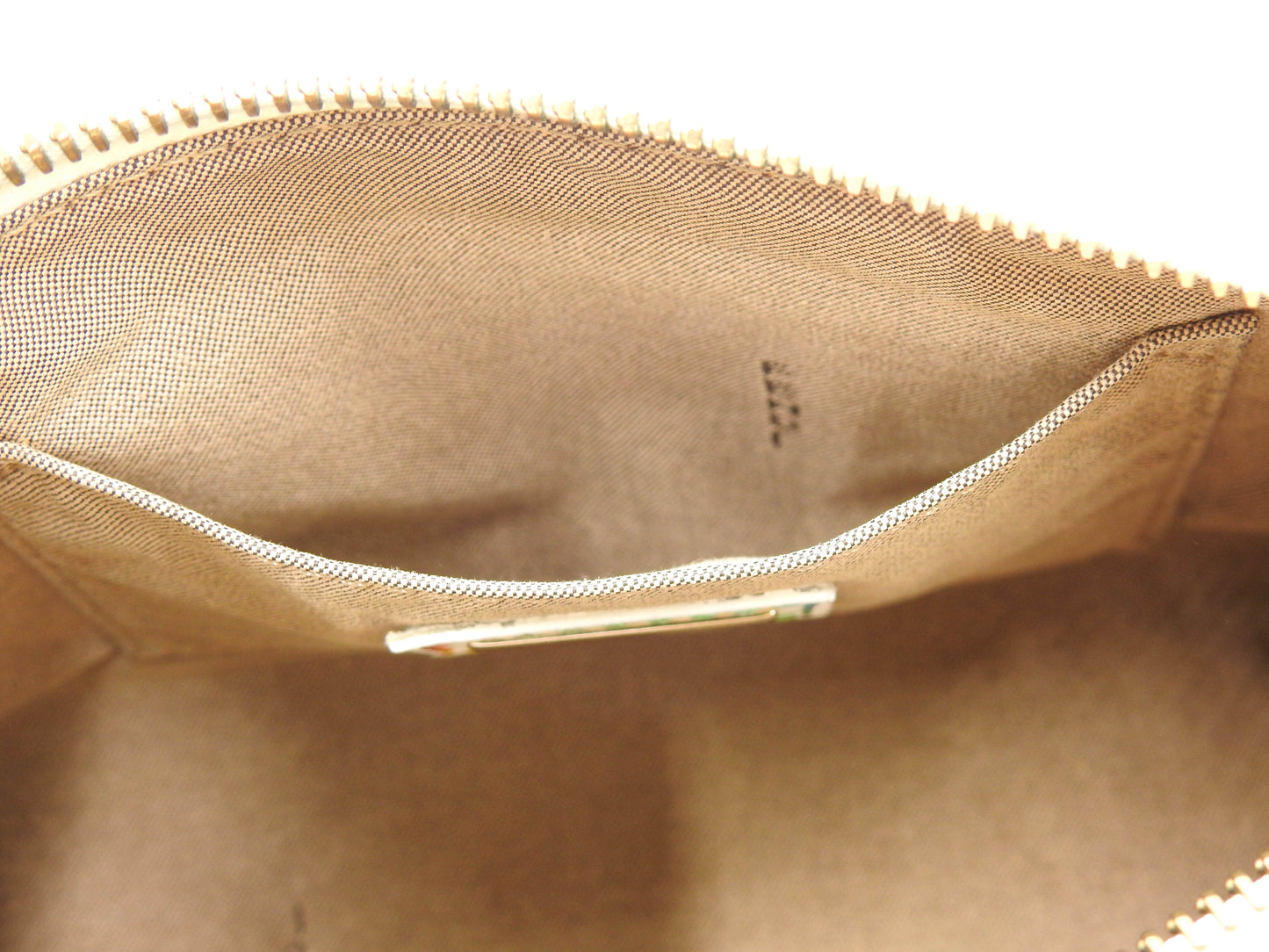 FENDI Zucca Chain Bag Pochette Accessories Pouch PVC White 8BR592