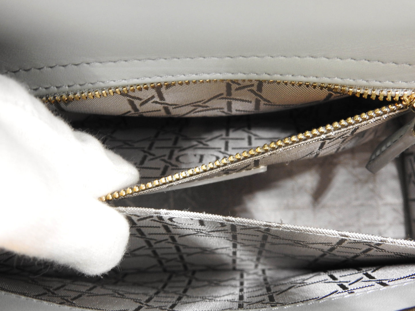 Christian Dior My ABC Lady Dior Small Shoulder Hand Bag Lambskin Gray