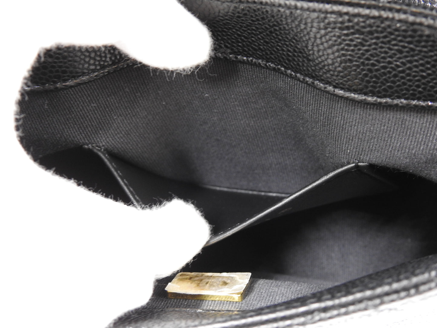 CHANEL CC Matelasse Chain Shoulder Bag Caviarskin Leather Black AS3867