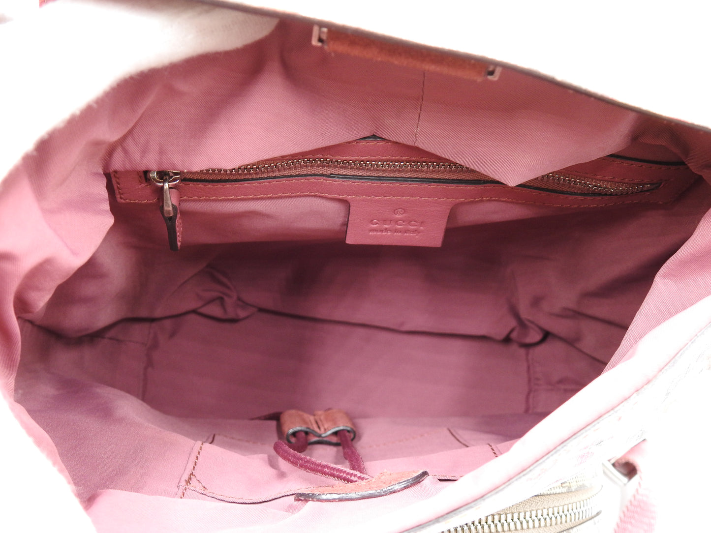 GUCCI GG Blooms Supreme Backpack Bag PVC Leather Pink Beige Red 410544