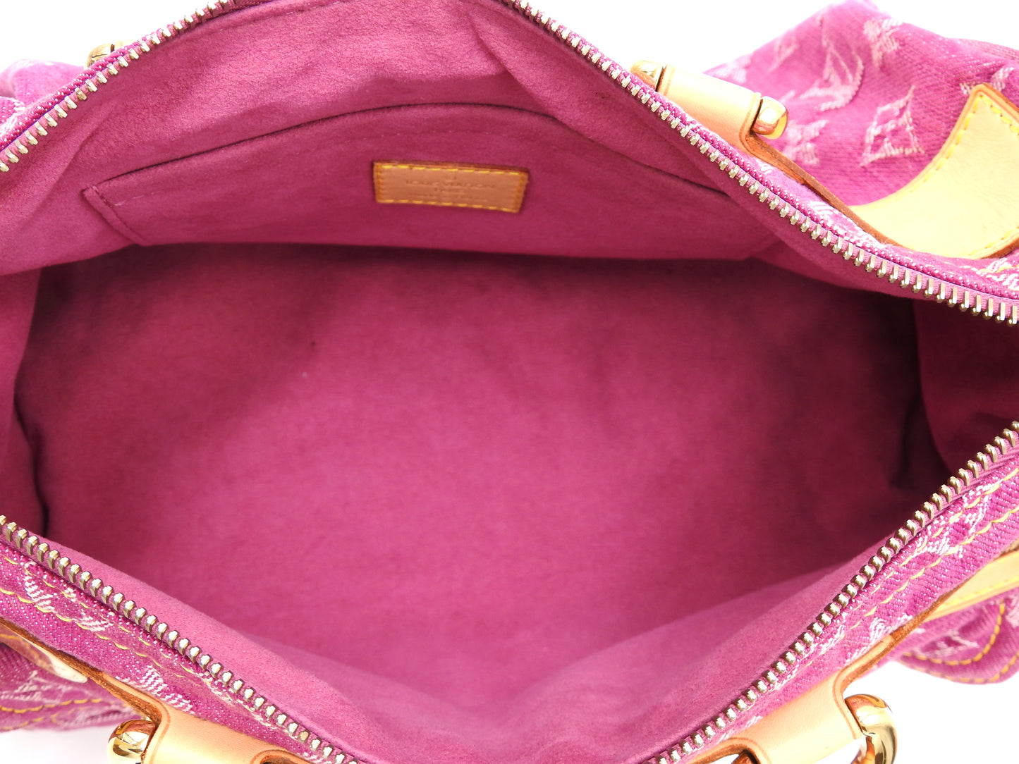 LOUIS VUITTON Monogram Denim Neo Speedy Boston Hand Bag Pink M95214