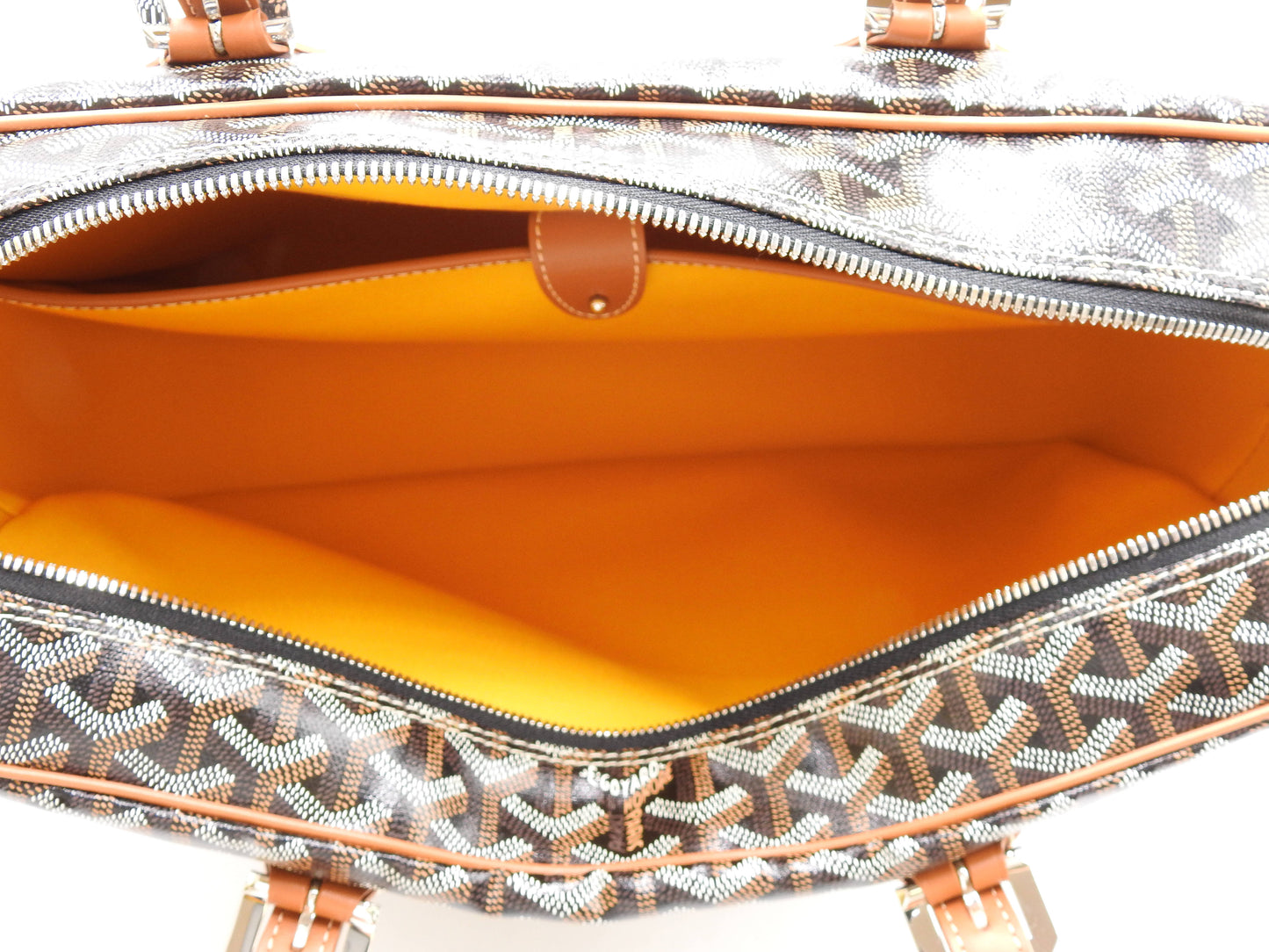 GOYARD AMBASSADE NV2 Business Bag PVC Canvas Leather Black Brown